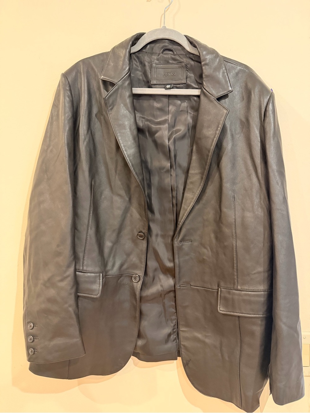NWT Apt. 9 Classic Men’s Black Leather Blazer Jacket